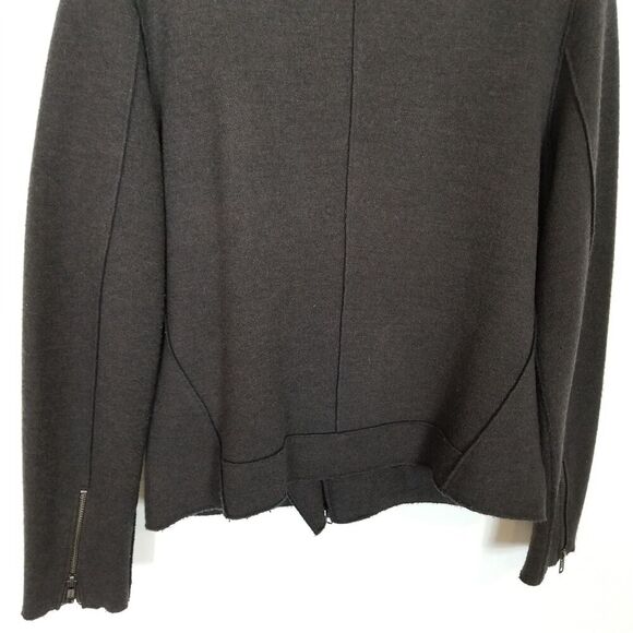 Eileen Fisher Women Merino Wool Moto Jacket Sz S Brown Zip Up Pockets Knit - Picture 6 of 8